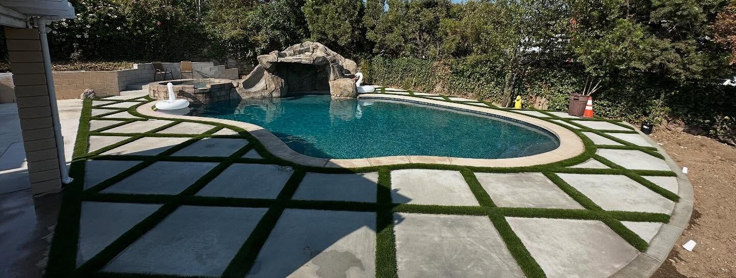 Marathon 92 & Cement Pavers Front Yard & Poolside Fontana, CA